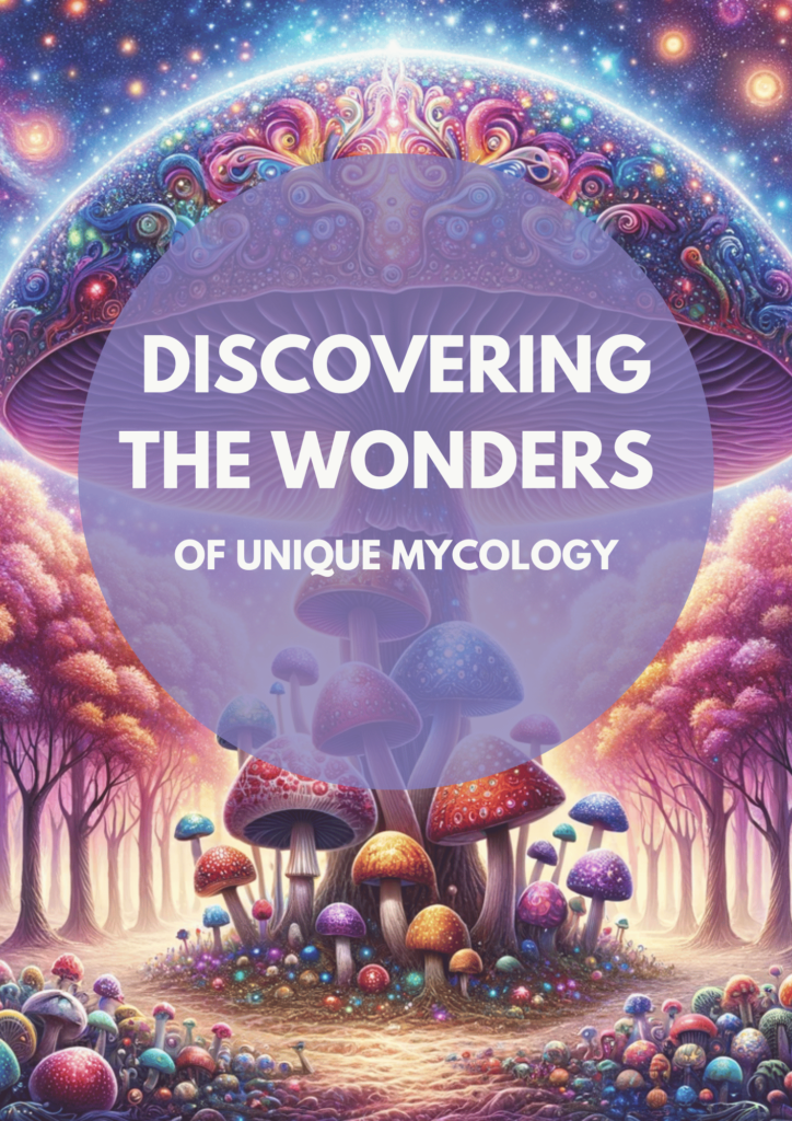 Steel Magnolia magic mushroom on a poster with caption about mycology