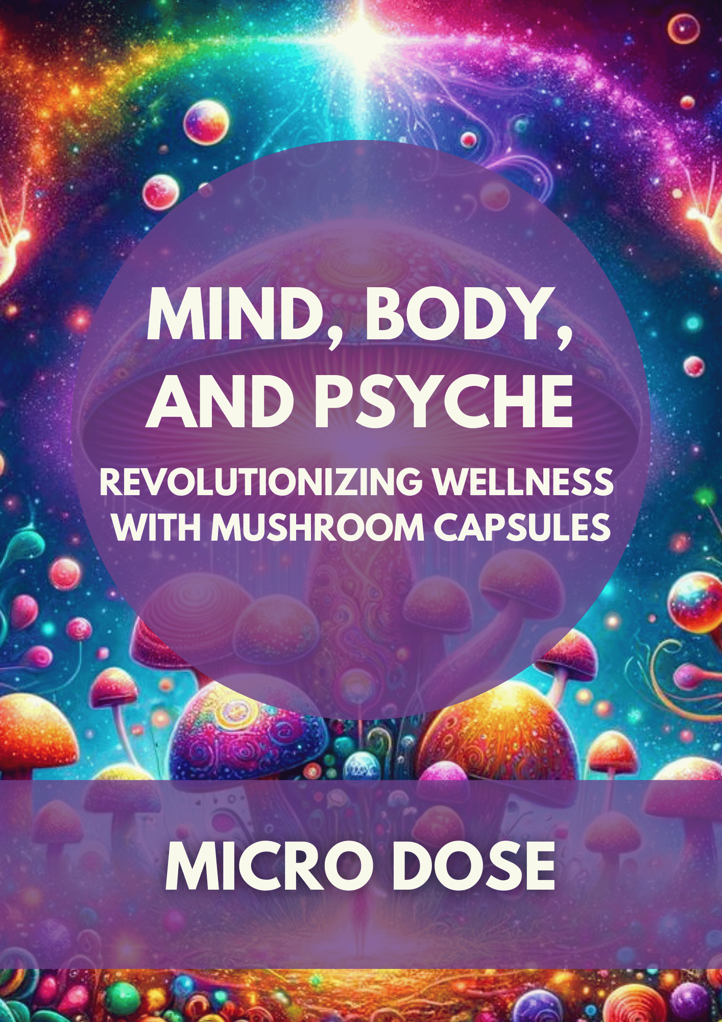 Mushroom Capsules Micro with shrooms on a poster with a caption about its microdosing mushrooms effects